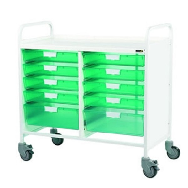 Sunflower Vista 100 Trolley - 8 Single & 2 Double Green Trays (Sun-MPT4G)