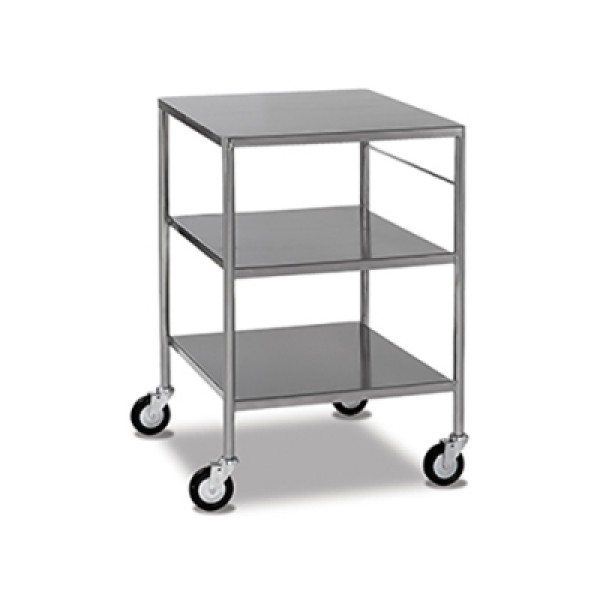 Bristol Maid Dressing Trolley - Stainless Steel - 2 Fixed Shelf - 660mm Wide (DTSF/66/2/SD)