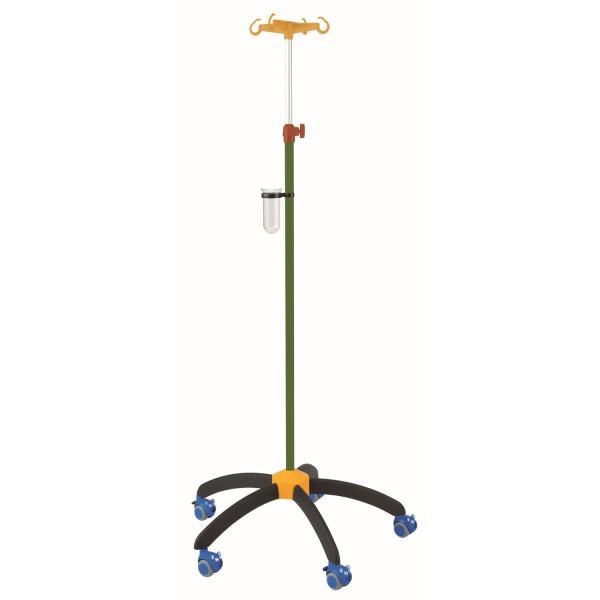 Paediatric IV Drip Stands - Green With Mouse Castors (I-HA4126)