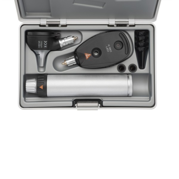 Heine K180 Set LED 2.5V - K180 LED Ophthalmoscope + K180 LED F.O. Otoscope + BETA Battery Handle (A-279.10.118)