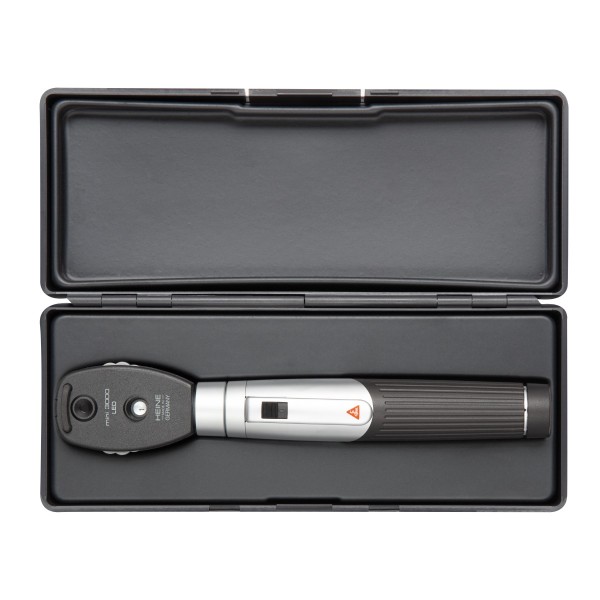 Heine Mini 3000 LED Ophthalmoscope Set - Battery Handle + Batteries + Eco Storage Case (D-885.21.021)