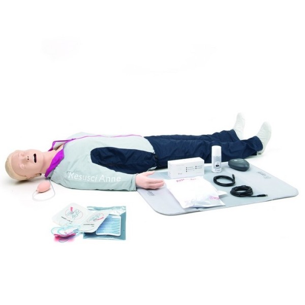 Laerdal Resusci Anne QCPR AED Airway Head Full Body with Trolley Bag (174-01260)