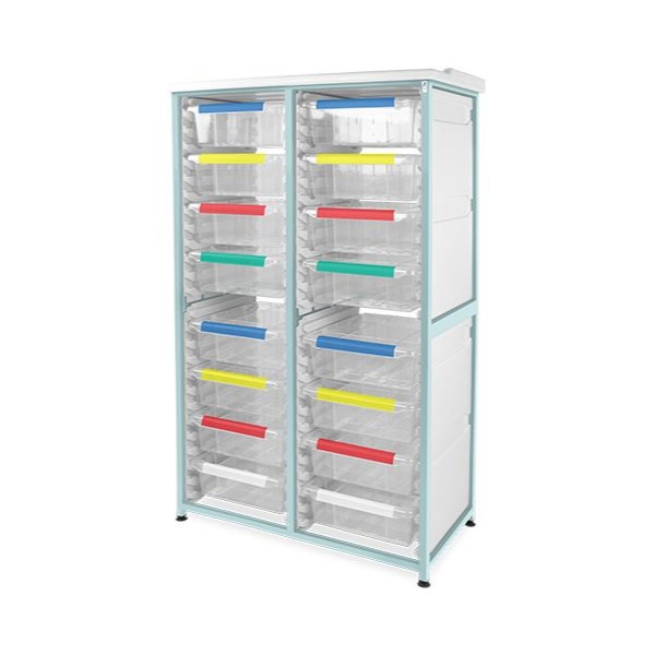 Bristol Maid Caretray Racks - Mild Steel, Static, Double Column, 16 x Deep Trays (CRMS2/16/16D)