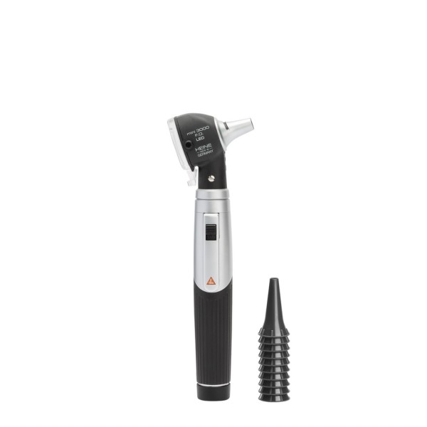 Heine Mini 3000 LED F.O. Otoscope Kit - Rechargeable Handle + AllSpec Disposable Tips (D-008.70.301)