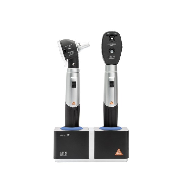 Heine Mini 3000 Set LED - Ophthalmoscope + Otoscope (F.O.) + 2 Rechargeable Handles (D-860.11.022)