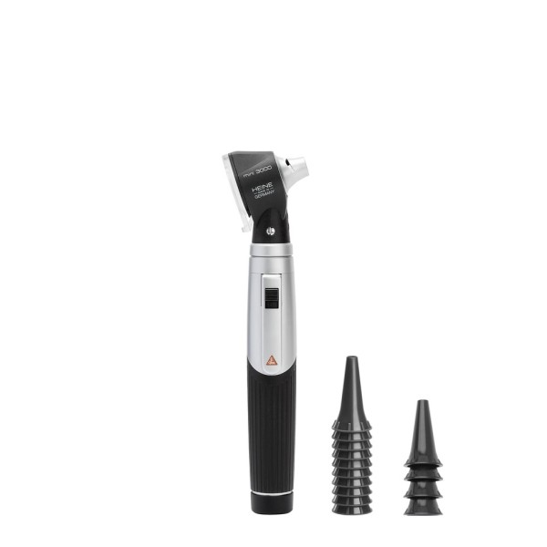 Heine Mini 3000 Otoscope Kit 2.5V - Battery Handle + Reusable Tips + AllSpec Disposable Tips (D-001.70.220)