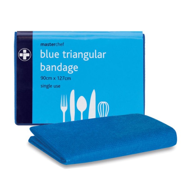 Masterchef Blue Triangular Bandage 90cm x 127cm, Single Use (RL941)