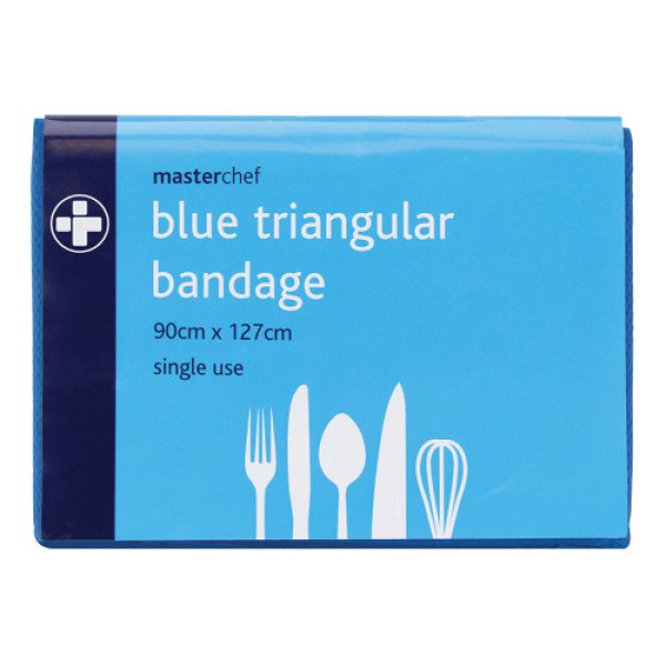 Masterchef Blue Triangular Bandage 90cm x 127cm, Single Use (RL941)