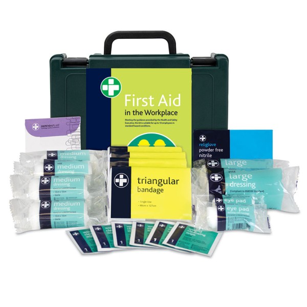 Reliance Essentials HSE 10 Person Kit in Small Green Durham Box (RL102)