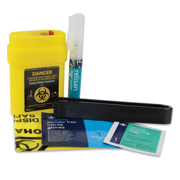 Reliance Biohazard Sharps Kit - 5 Single Applications in Large Yellow Aura3 Box (RL988)