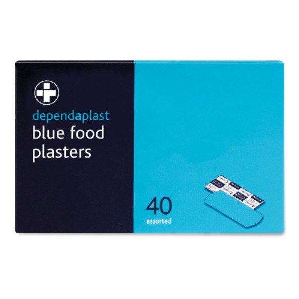 Reliance Dependaplast Blue Plasters Perforated Dispenser (Box of 40) (RL626)