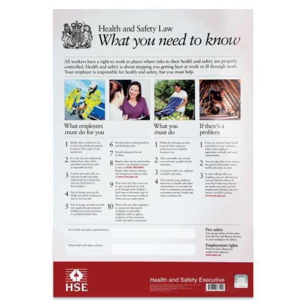 Reliance Health & Safety Law Poster - A2 Laminated (RL8888)