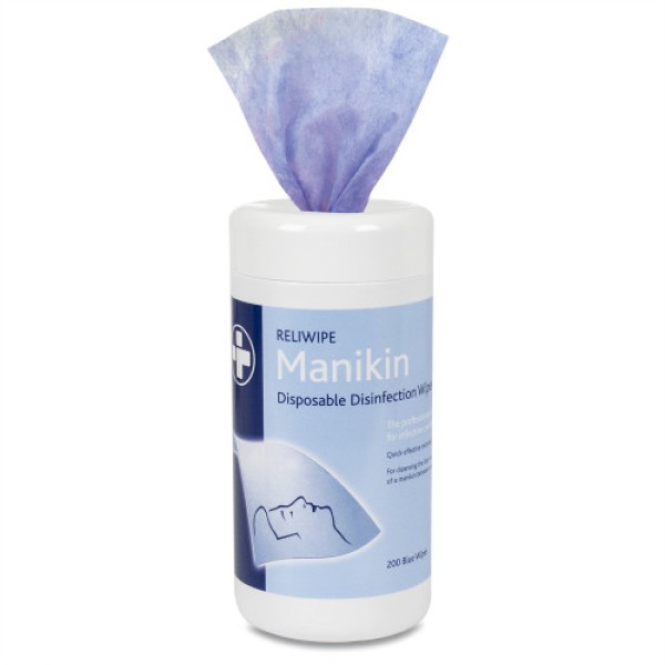 Reliance Reliwipe Manikin Disposable Disinfectant Wipes (Tub of 200) (RL754)