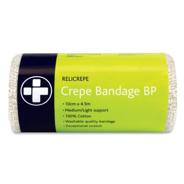 Relicrepe Crepe Bandage 10cm x 4.5m Roll (RL443)