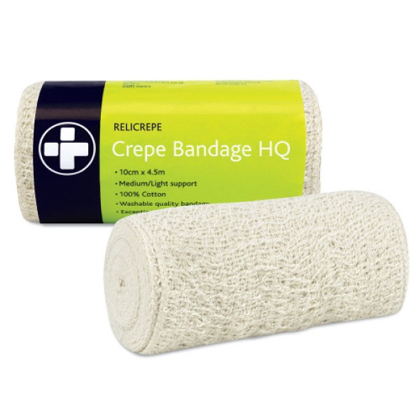 Relicrepe Crepe Bandage 10cm x 4m Roll Hospital Quality (RL804)