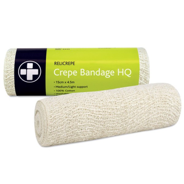 Relicrepe Crepe Bandage 15cm x 4m Roll Hospital Quality (RL808)