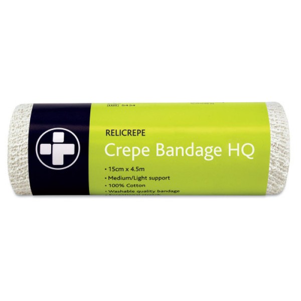 Relicrepe Crepe Bandage 15cm x 4m Roll Hospital Quality (RL808)