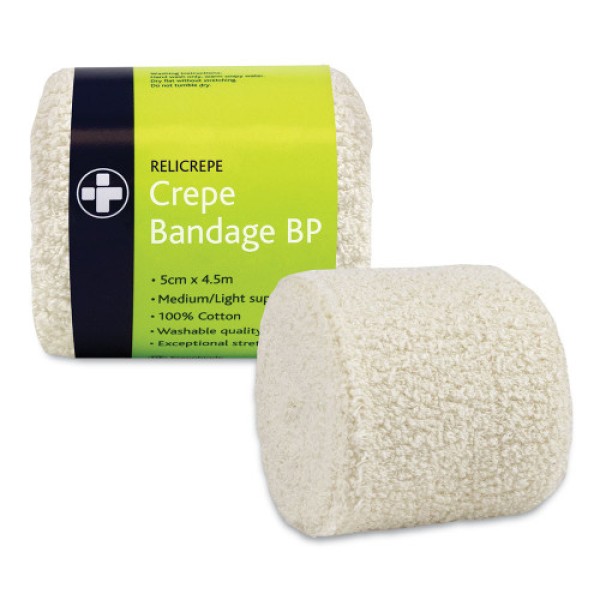 Relicrepe Crepe Bandage 5cm x 4.5m Roll (RL441)