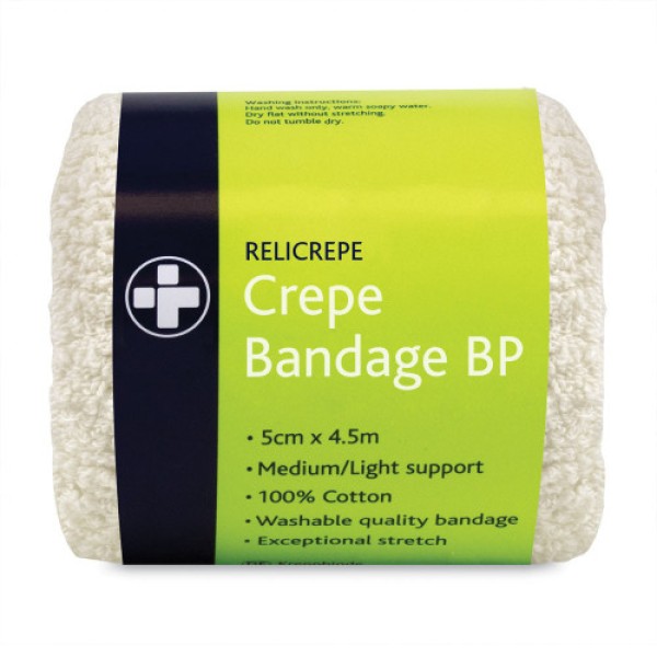 Relicrepe Crepe Bandage 5cm x 4.5m Roll (RL441)