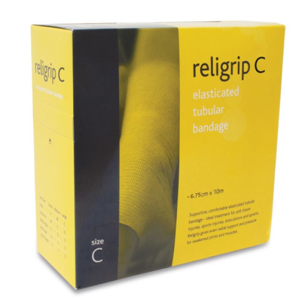 Religrip Natural Elasticated Tubular Bandage C for Medium Arms / Small Ankles (6.75cm x 10m) (RL463)