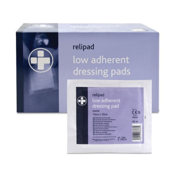 Relipad Low Adherent Dressing Pads Sterile 10cm x 10cm (Box of 100) (RL383)