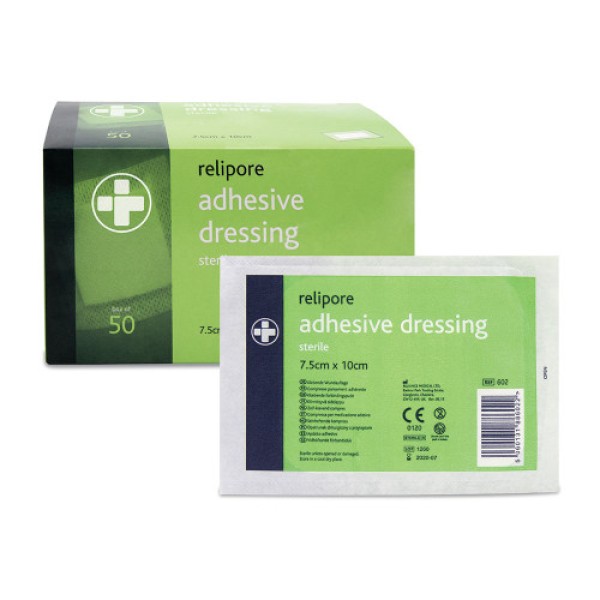 Relipore Adhesive Dressing Sterile 7.5cm x 10cm Box of 50 (RL602)