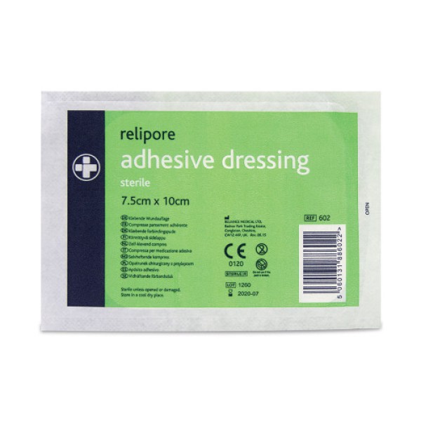 Relipore Adhesive Dressing Sterile 7.5cm x 10cm Box of 50 (RL602)