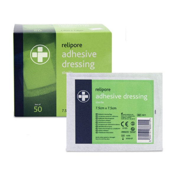 Relipore Adhesive Dressing Sterile 7.5cm x 7.5cm Box of 50 (RL601)