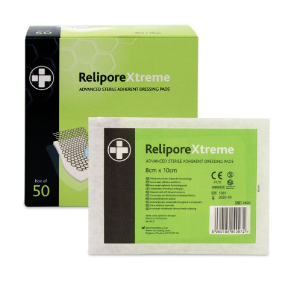 Relipore Xtreme Sterile Adhesive Dressing 8cm x 10cm (Box of 50) (RL2600)