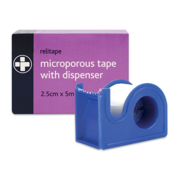 Relitape Microporous Tape with Dispenser 2.5cm x 5m (RL641)