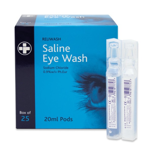 Reliwash Saline Eyewash 20ml Pods (Box of 25) (RL901)