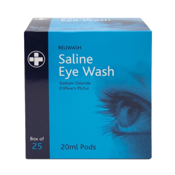 Reliwash Saline Eyewash 20ml Pods (Box of 25) (RL901)