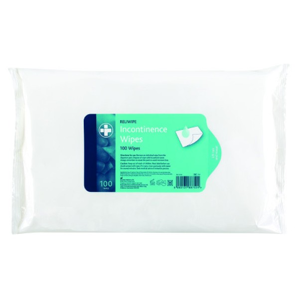 Reliwipe Large Incontinence Wipes (Pack of 100) (RL752)