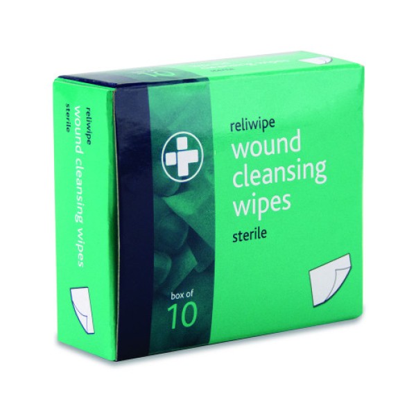 Reliwipe Saline Wound Cleansing Wipes Sterile (Pack of 10) (RL740)