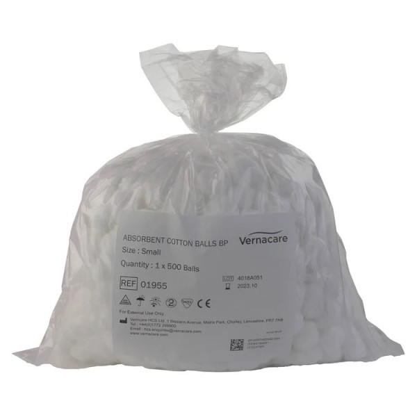 Vernon Carus Absorbent Cotton Balls BP Small (Bag of 500) (VC01955)